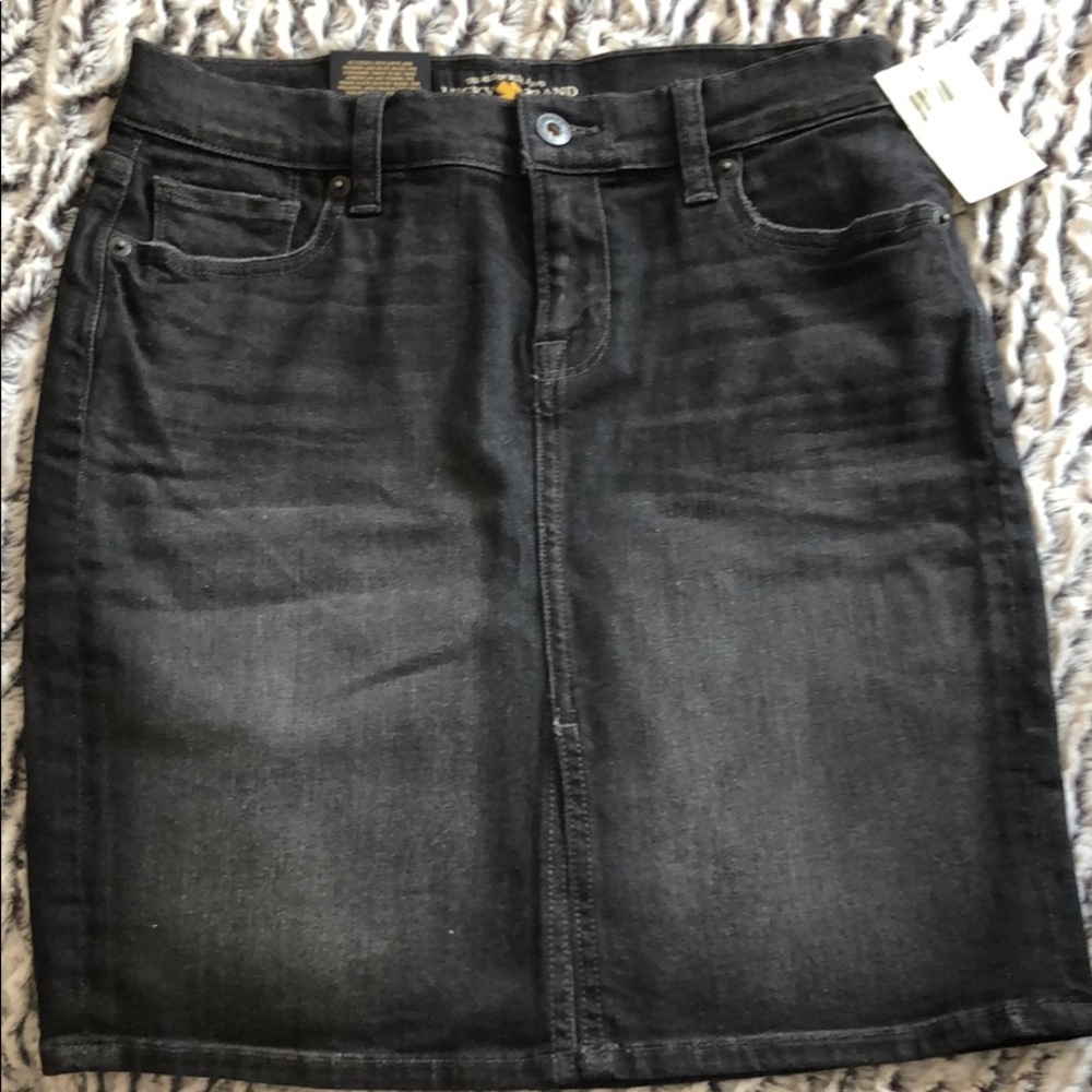 Lucky brand black denim skirt